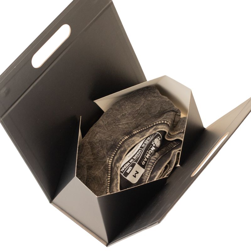 Plattförpackad presentlåda - Handlåda  (20x10x20 cm) - Svart
