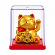 Mini solcellsdriven pengkatt i låda - Guld