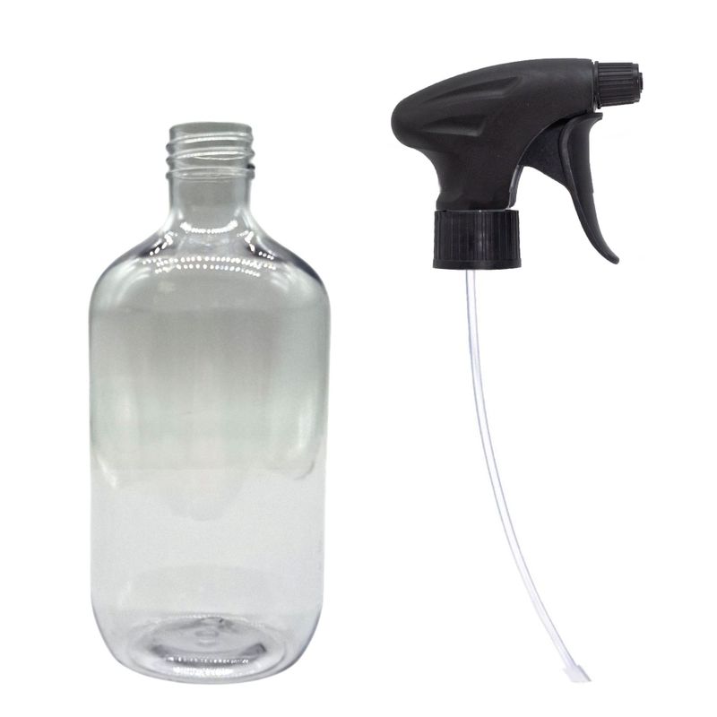 500ml Boston-flaska i klar plast med spraykork 28mm
