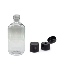 500ml Boston-flaska i klar plast med snäpplock 28mm