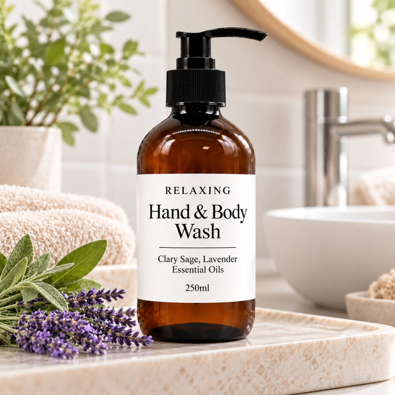 White Label hand- och kroppstvål med muskatellsalvia och lavendel 250 ml
