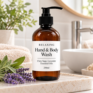 White Label hand- och kroppstvål med muskatellsalvia och lavendel 250 ml