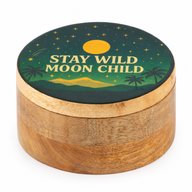 Rund emaljerad ask - Stay Wild Moon Child