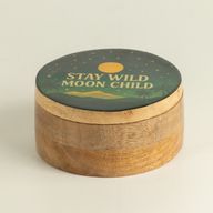 Rund emaljerad ask - Stay Wild Moon Child