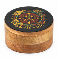 Rund emaljerad ask - Compass of Life