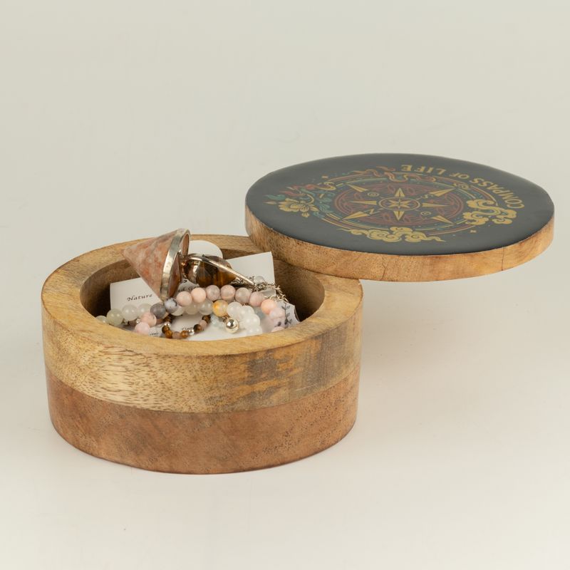 Rund emaljerad ask - Compass of Life