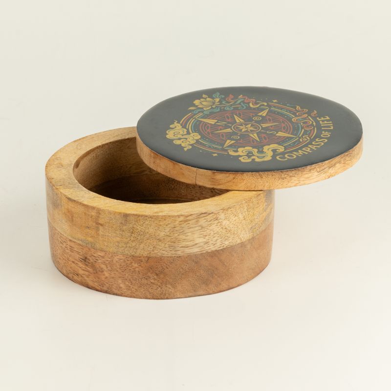 Rund emaljerad ask - Compass of Life