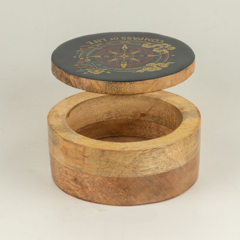 Rund emaljerad ask - Compass of Life