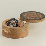 Rund emaljerad ask - Dragon Yin Yang
