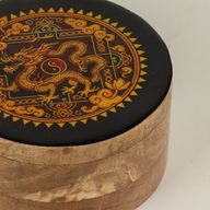 Rund emaljerad ask - Dragon Yin Yang