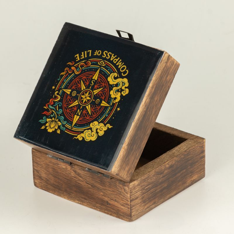 Liten Emaljerad Ask - Compass of Life