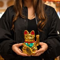 Guldig Lyckokatt (Maneki-neko) - 15cm