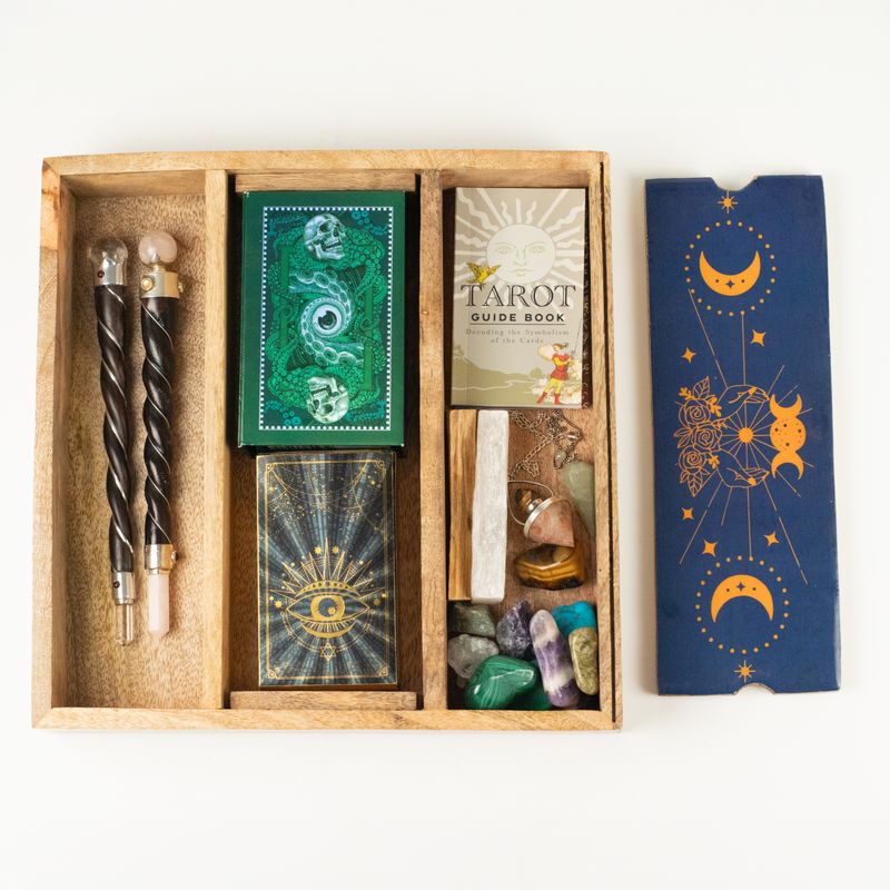 Tarotbricka med Månfaser och Kortställ - Blå