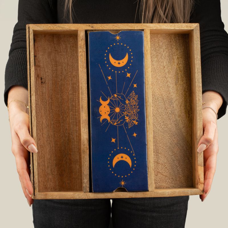 Tarotbricka med Månfaser och Kortställ - Blå
