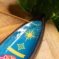 Rökelsehållare i Emalj - Mangoträ - Mandala