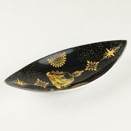Rökelseskål i Emalj - Aluminium - Guld & Svart Buddha