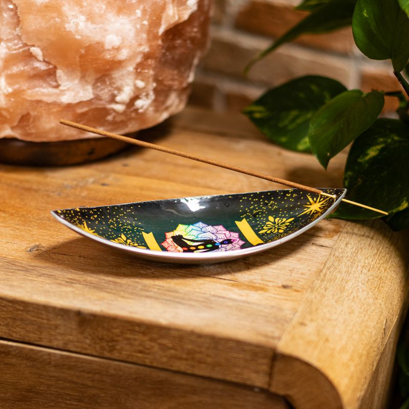 Emaljerad Rökelsesål - Aluminium - Lotus Buddha Chakra