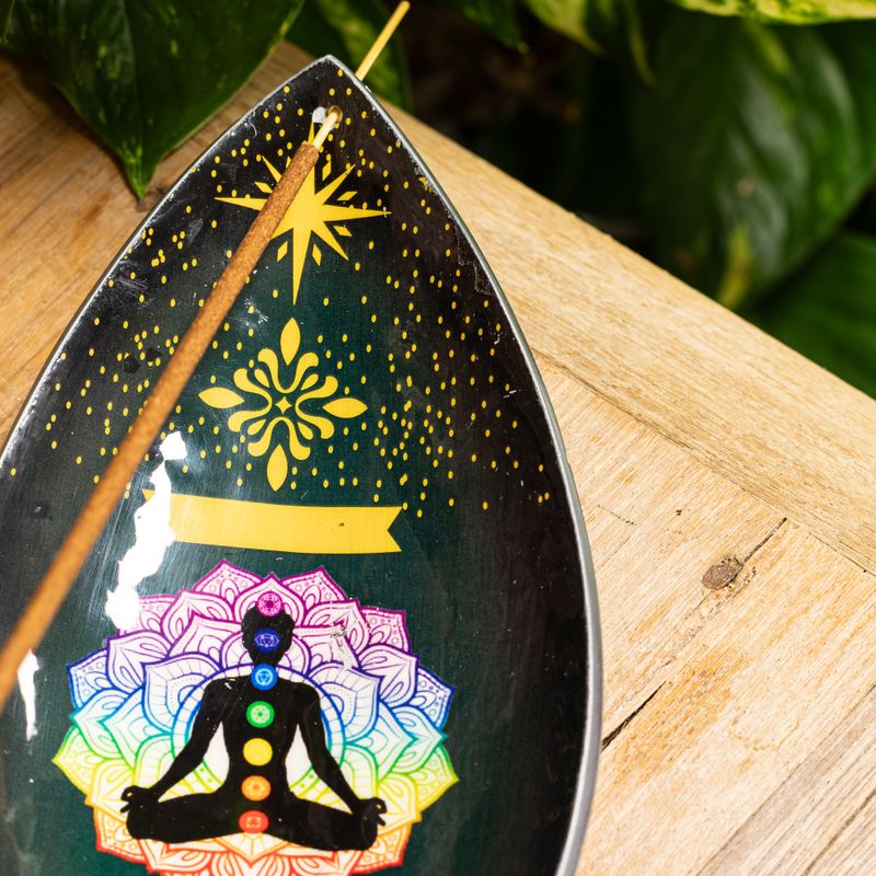 Emaljerad Rökelsesål - Aluminium - Lotus Buddha Chakra