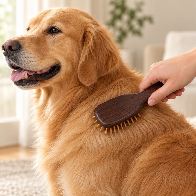 PAW Grooming Tools - Miniborste & Massage - Bambupinnar