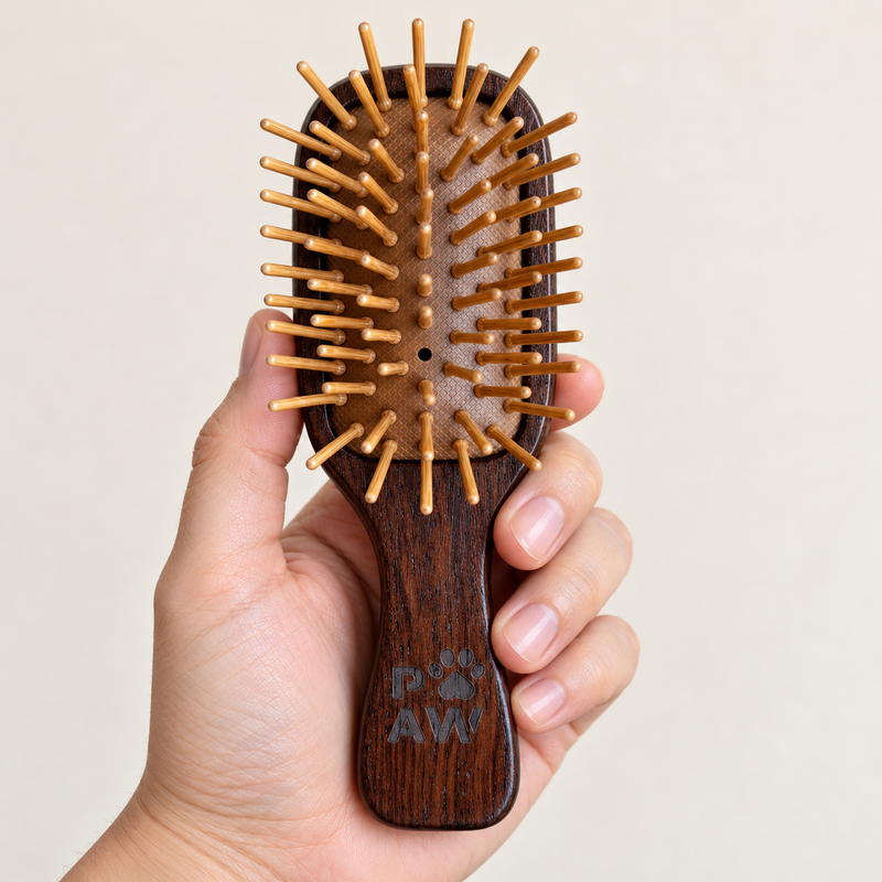 PAW Grooming Tools - Miniborste & Massage - Bambupinnar