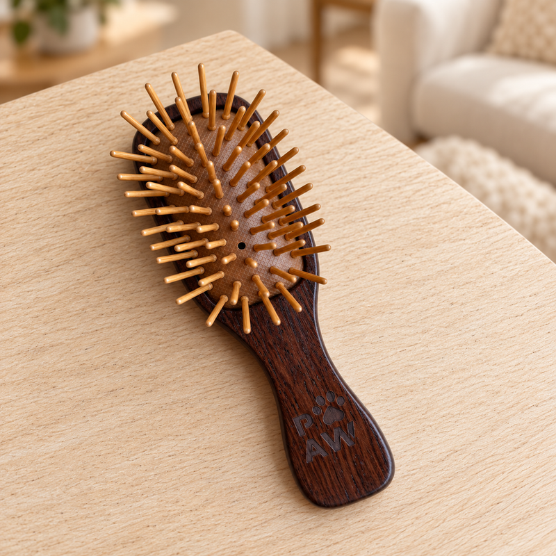 PAW Grooming Tools - Miniborste & Massage - Bambupinnar