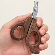 PAW Grooming Tools - Halvcirkelformad Klotång - Valnöt - Rostfritt Stål (304)