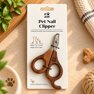 PAW Grooming Tools - Halvcirkelformad Klotång - Valnöt - Rostfritt Stål (304)