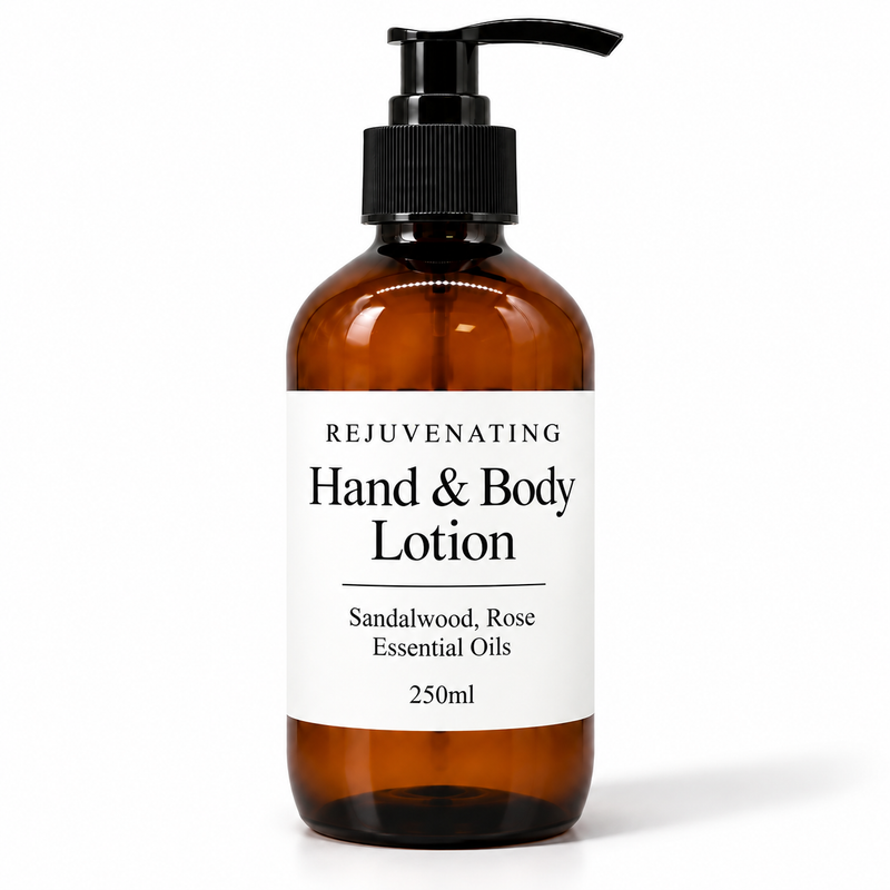 Hand- & kroppslotion med sandelträ & ros 250 ml - Utan etikett