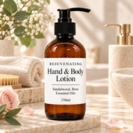 Hand- & kroppslotion med sandelträ & ros 250 ml - Utan etikett