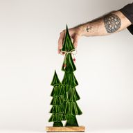 Lost in the Forest - Stor - Dubbla emaljerade träd - (45x15x2,5 cm)