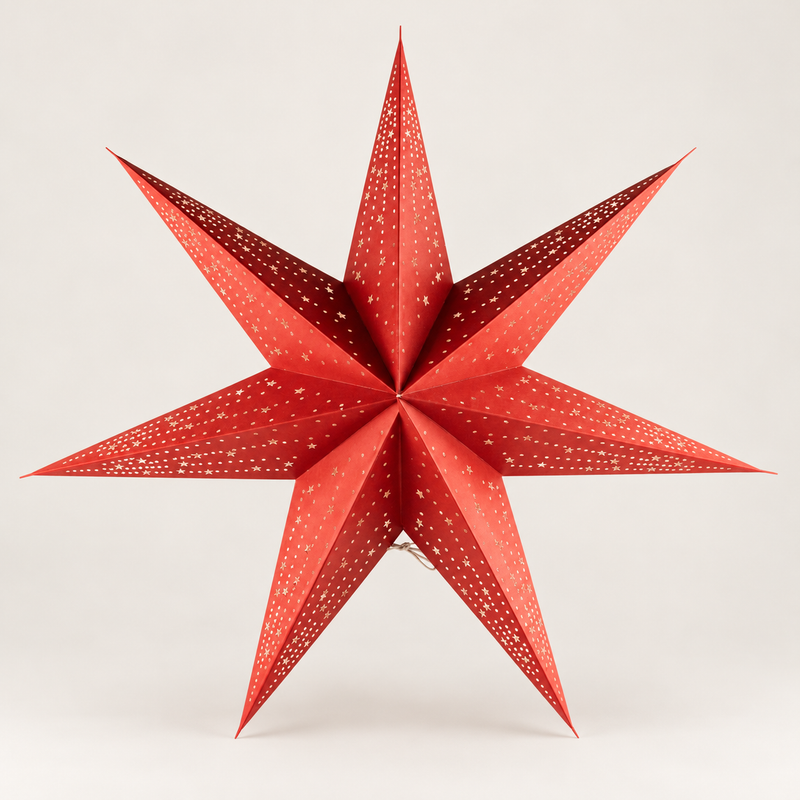 Stjärnlampa - Lucky Red - Sjuuddig - 60cm