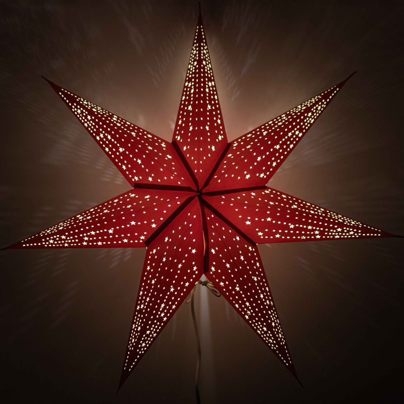 Stjärnlampa - Lucky Red - Sjuuddig - 60cm