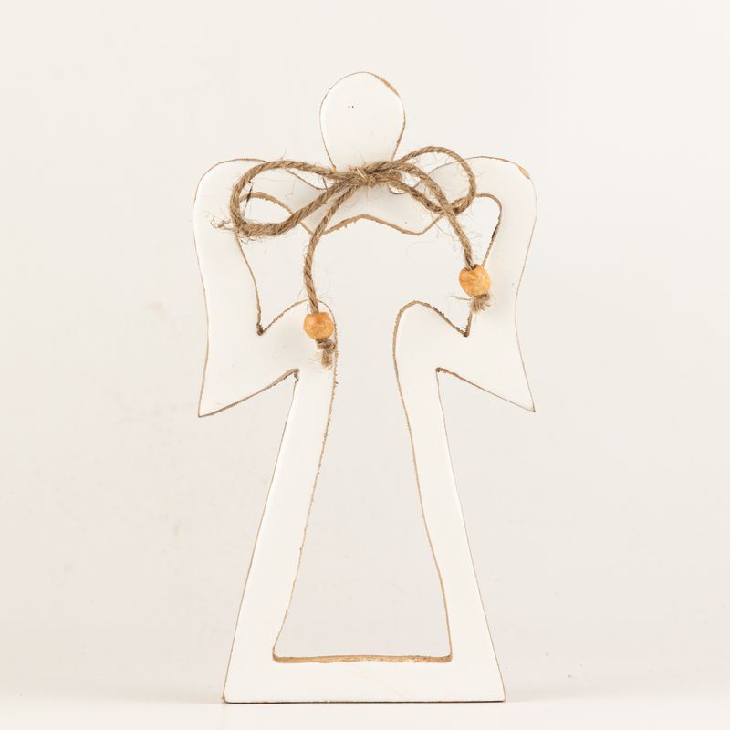 Med Mango Wood Halo Angel - Vit Emalj