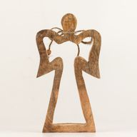 Med Mango Wood Halo Angel - Vit Emalj
