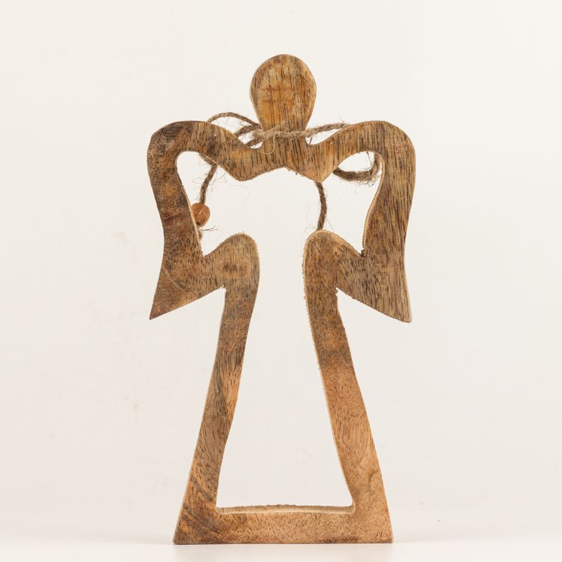 Med Mango Wood Halo Angel - Vit Emalj
