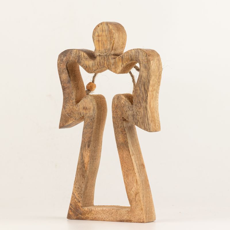 Med Mango Wood Halo Angel - Vit Emalj