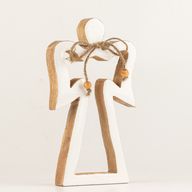 Med Mango Wood Halo Angel - Vit Emalj
