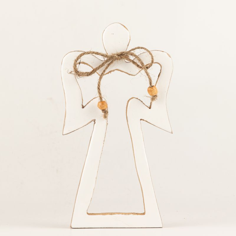Med Mango Wood Halo Angel - Vit Emalj
