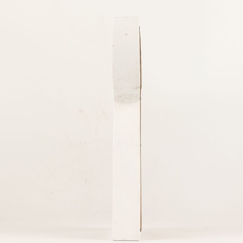 Ängel i Mangoträ - Vitkalkad med Utstansad Järndekor - 22cm