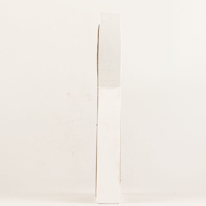 Ängel i Mangoträ - Vitkalkad med Utstansad Järndekor - 22cm