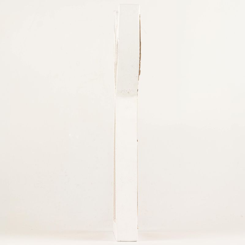 Ängel i Mangoträ - Vitkalkad med Utskuren Järndekor - 39cm