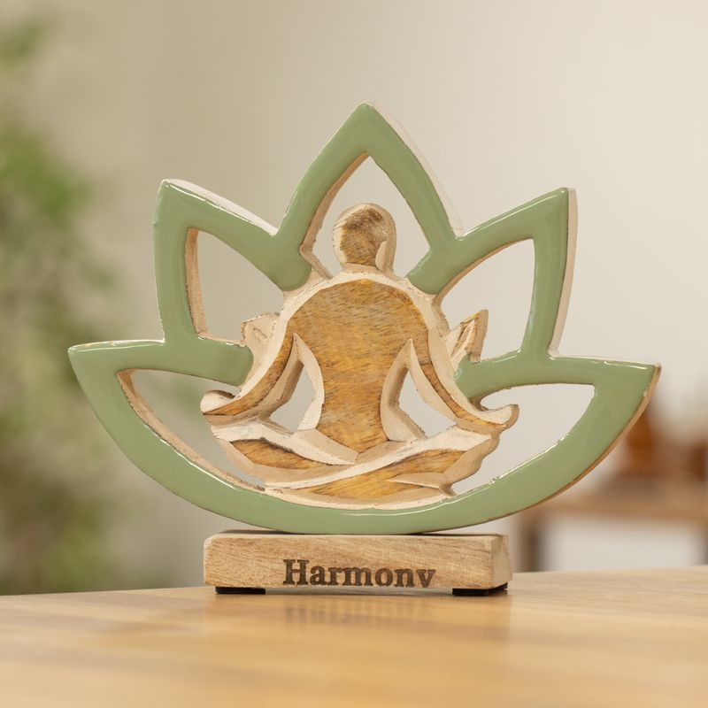 Yoga-figur i trä - Lotusblomma - Salvia - Harmoni