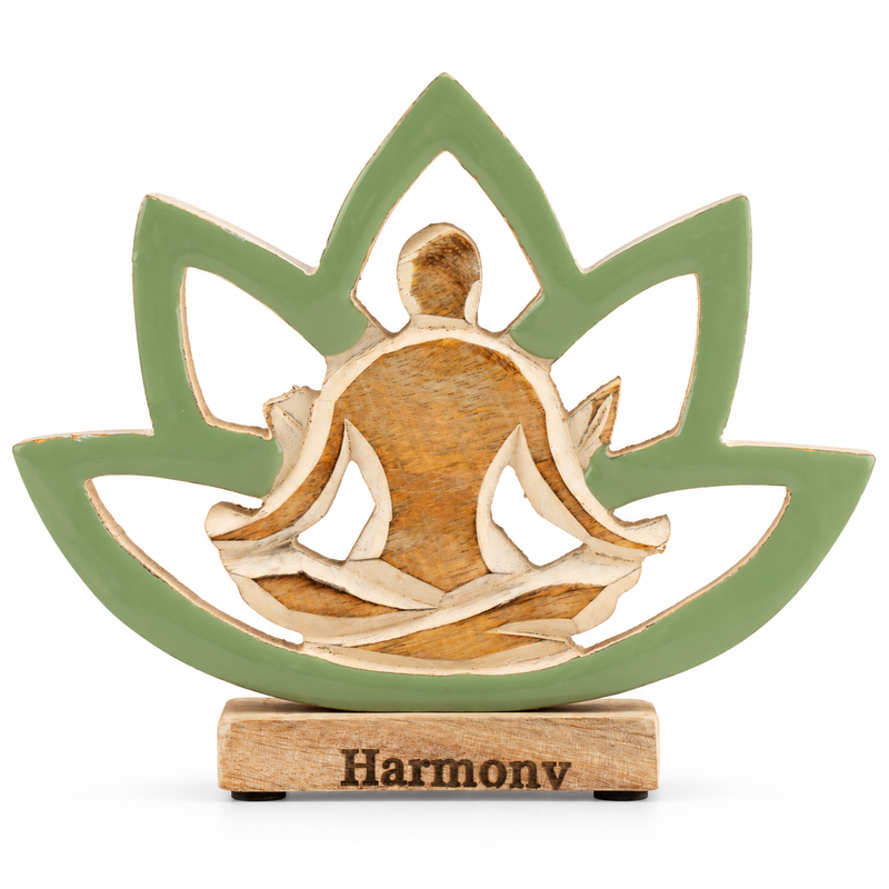 Yoga-figur i trä - Lotusblomma - Salvia - Harmoni