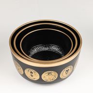 Svarta Zodiak-skålar - Set om 3 - 15 cm, 19 cm, 20 cm