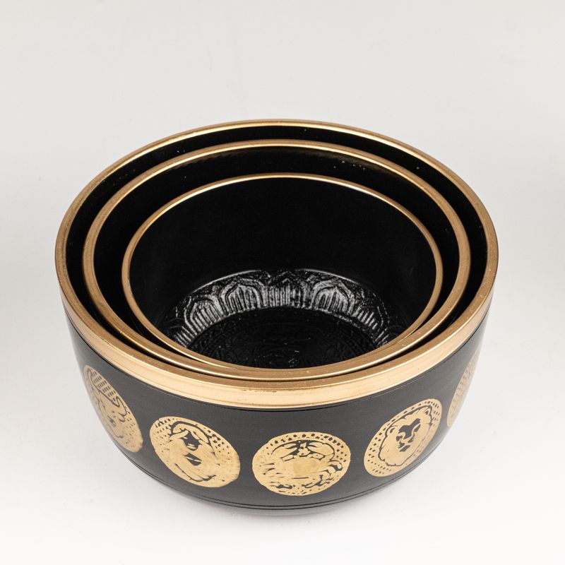 Svarta Zodiak-skålar - Set om 3 - 15 cm, 19 cm, 20 cm
