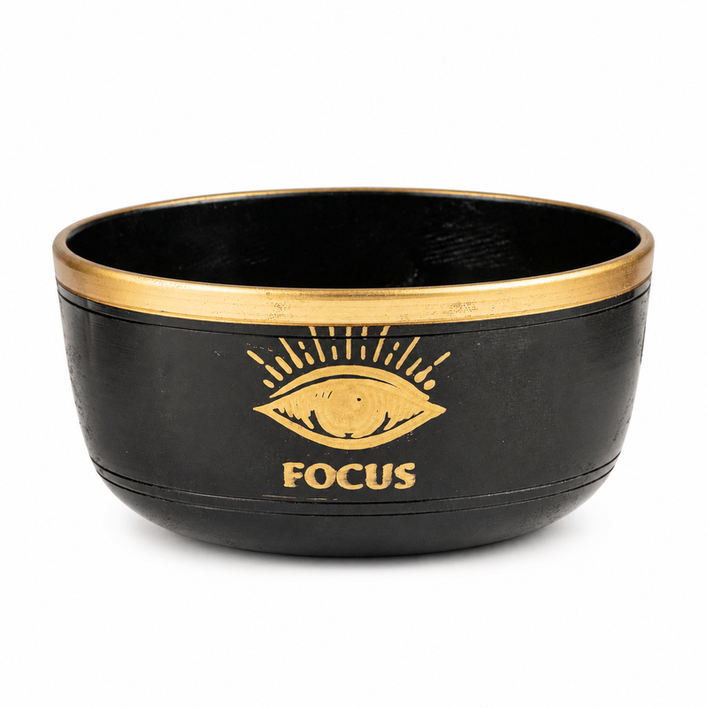 FOCUS - Svart Klangskålset - 15x7,5 cm