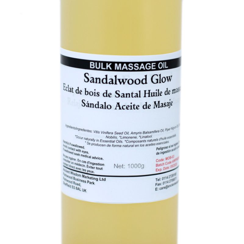 Strålande Hud - Sandelträ Glöd Massageolja - 1kg