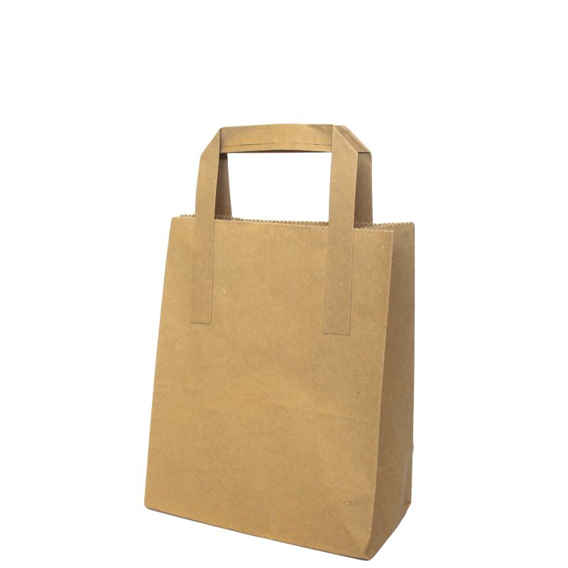 Mellanstora Påsar av Kraftpapper - Platta Handtag  (260 x 140 x 300 mm)