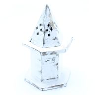Vittvättad Rökelsehållare - Pyramid Mini-hus