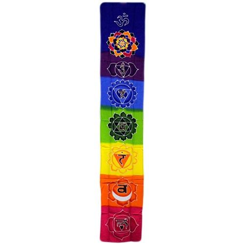 Väggbonad - Chakra Lodrät Banderoll - Regnbåge 183x35cm